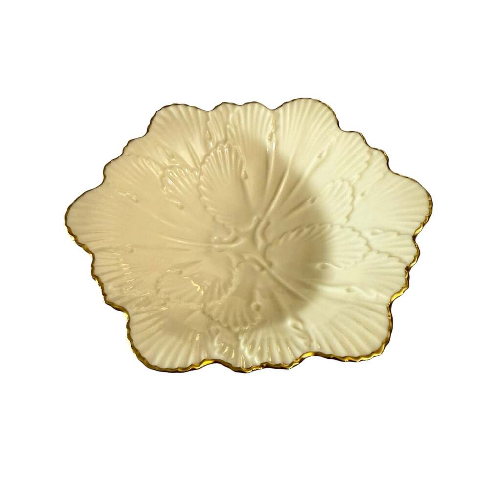 Lenox Arbor Collection Footed Pedestal Candy Dish with Gold Trim